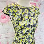 J.Crew Women's Cap Sleeve Floral A-Line Dress Yellow Size 0 Photo 4