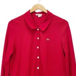 Lacoste  Shirt Dress Red Long Sleeve Button Front Pique Cotton Size 44 / US L 12 Photo 8