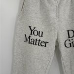 Praying white you matter don’t give up grey cuffed joggers sweatpants sz large Photo 2