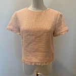 Kate Spade Blush Fringe Textured Blouse Photo 0
