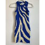 Princess Polly  Women’s Mini Dress Knit Bodycon Sexy Stretch Blue/Yellow Size 4 Photo 1