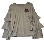 Auburn Kickoff Couture Women's‎ S Pullover Sweatshirt Ruffle Sleeves Collegiate Gray Photo 0