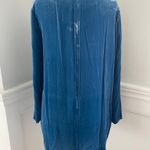 COS NEW BLUE VELVET LONG SLEEVE CREWNECK MINI DRESS SIZE 12! Photo 4