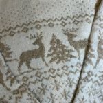 Cupcakes and Cashmere White Cream Turtleneck Reindeer and Snow Gold Embroidered Sweater Photo 7