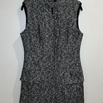 Karen Millen  Tweed Women’s Long‎ Vest Size 8 Wool Cotton Blend Black Photo 0