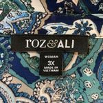 Roz & Ali Roz & Ali Paisley Blouse Tie Front Long Sleeve Button Down Top 3X Office Church Photo 3