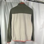 Eddie Bauer Fleece Pullover Mens Small Snap Button Pocket Olive Green Beige Photo 9