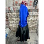 formal dress Vintage sequins ruched bodice swing skirt blue black Size 6 Photo 8