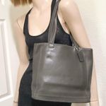 Coach Vintage  9305 Gray Glove-Tanned Leather Bleecker Bucket Shoulder Tote Bag Photo 1