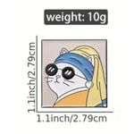 Cute Enamel White Cat Brooch Pin for Bags and Clothing Photo 2