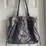 Elliot Luca Elliott Luca Silver Pewter Metallic Leather Drawstring Large Bucket Bag Photo 0