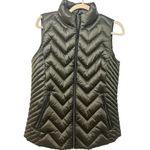 Michael Kors Packable Down Vest Size Small Green Metallic Warm Feather Photo 0