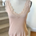 Ralph Lauren Vintage Y2K Pale Pink Lace Trim Cami Tank Top Photo 0