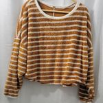 Free People Breton Striped Pullover Sweater Autumn Pearl Size M Photo 3