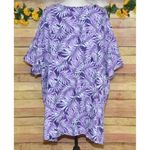 Catherines Easy Fit Tees Tunic Top Size 4X Short Sleeve V-Neck Purple Leaves Photo 5