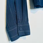 Rails Piper Panama Stripe Navy Blue Metallic Shirt Top Blouse Size S Photo 6