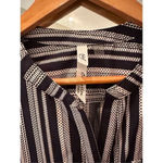 Ny Collection  Petite Button Up Shirt Black White Large Photo 2