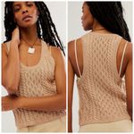 Free People  NWOT | High Tide Cable Knit Tank in Shooting Start Combo | L Photo 1