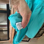 Babydoll mini dress turquoise vneck puff short sleeve pockets bella aqua Blue Size M Photo 5