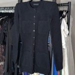 New WARDROBE.NYC Black Knit Cardigan Mini Dress with Shoulder Pads Size XS Photo 0
