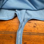 Free People  Light Blue V Neck Thong Bodysuit Snap Closure Women's Size medium Photo 2