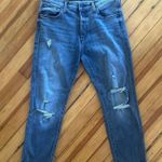 Mother The Scrapper Cuff Ankle Fray Jeans in Unstitched In The Dark Gray Size 27 Photo 0