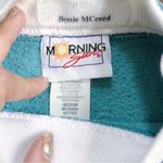 vintage • grandma sweatshirt aqua cotton collared puppies pullover grandmacore Size M Photo 2