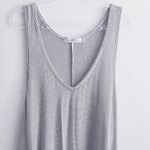 MINKPINK  Striped V-Neckline Sharke Bite Sleeveless Tunic Top Photo 1