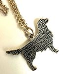 Silver tone Golden Retriever Silhouette Pendant necklace Photo 2