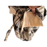 Petite Sophisticate Vintage Black & White Plaid Dress Short Sleeve Midi Cotton Blend Back Tie Sz 14 Photo 4