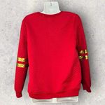Love Brand Women's Size Medium Foil Print M Quilted Sweatshirt Red NEW Photo 1