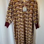 NWT Kate Quinn Henley Lounge Dress Clouds 3/4 Sleeve Women's Size Medium New 495 Brown Photo 0