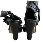 Steven By Steve Madden  Leather Ankle Cuff Heels Sz 39 Black Made in Italy Photo 7