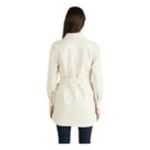 NVLT Vegan Leather Belted Jacket, Ivory, Large Photo 1