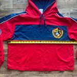 Disney  Mickey Mouse and Friends Womens Navy/Red Pullover Cropped Hoodie Size XL Photo 2