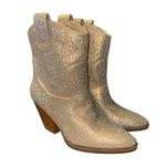 Forever Cowboy Western Ankle Boots Rhinestone Bling River01 Champagne Size 6 Gold Photo 2