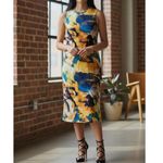 NWT ~ Blue & Yellow Sleeveless Casual Midi Dress ~ Women's Plus Size XXL Photo 1