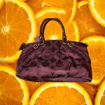 Coach Crimson Red Art Signature C Jacquard Dotted Sophia Satchel Shoulder Bag Photo 1