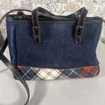 Tommy Hilfiger Denim Plaid Shoulder Bag Tote Purse Y2K Preppy Classic Photo 0
