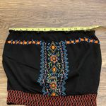 Eyeshadow Cropped Embroidered Top With Elastic Waist Black Orange Blue Medium Photo 7