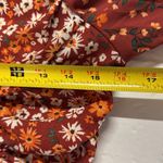 Madden NYC Junior's Shirred floral Print Peasant Top L Puff sleeve smocked Orange Size undefined Photo 11