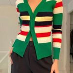 Anthropologie  Eugenia Striped Cardigan in Kelly Green Size 6 Retail $98 Photo 0