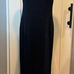 Alex Evenings  Sparkly Maxi Dress navy blue Plus Size 18 sleeveless semi sheer Photo 0