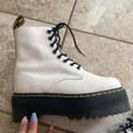 Dr. Martens  1460 Pascal Max Optical White Pisa Leather Platform Boots Photo 5
