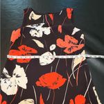 Kasper Tropical Print Sleveless Crepe Sheath Dress Black Size 4 Photo 10