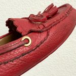 Coach Tassel Loafers Pinkish Red Pebbled Leather Women’s Loafers Size 7.5B Photo 10