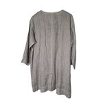 Eileen Fisher Womens Button Front Organic Linen Jacket X Large Cream Gray Stripe Photo 1