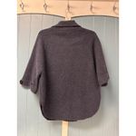 Chic Blue Double Breasted Cropped Jacket shacket Heavy felt wool size M Gray Size M Photo 4