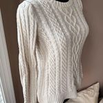 Jeanne pierre  Vintage Ivory Oatmeal Cable Knit Sweater Size Small Photo 4