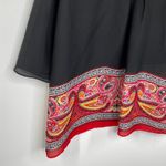 Rafaella Black Red Paisley Print 3/4 Sleeve Tunic Blouse Women's Size Medium M Photo 1